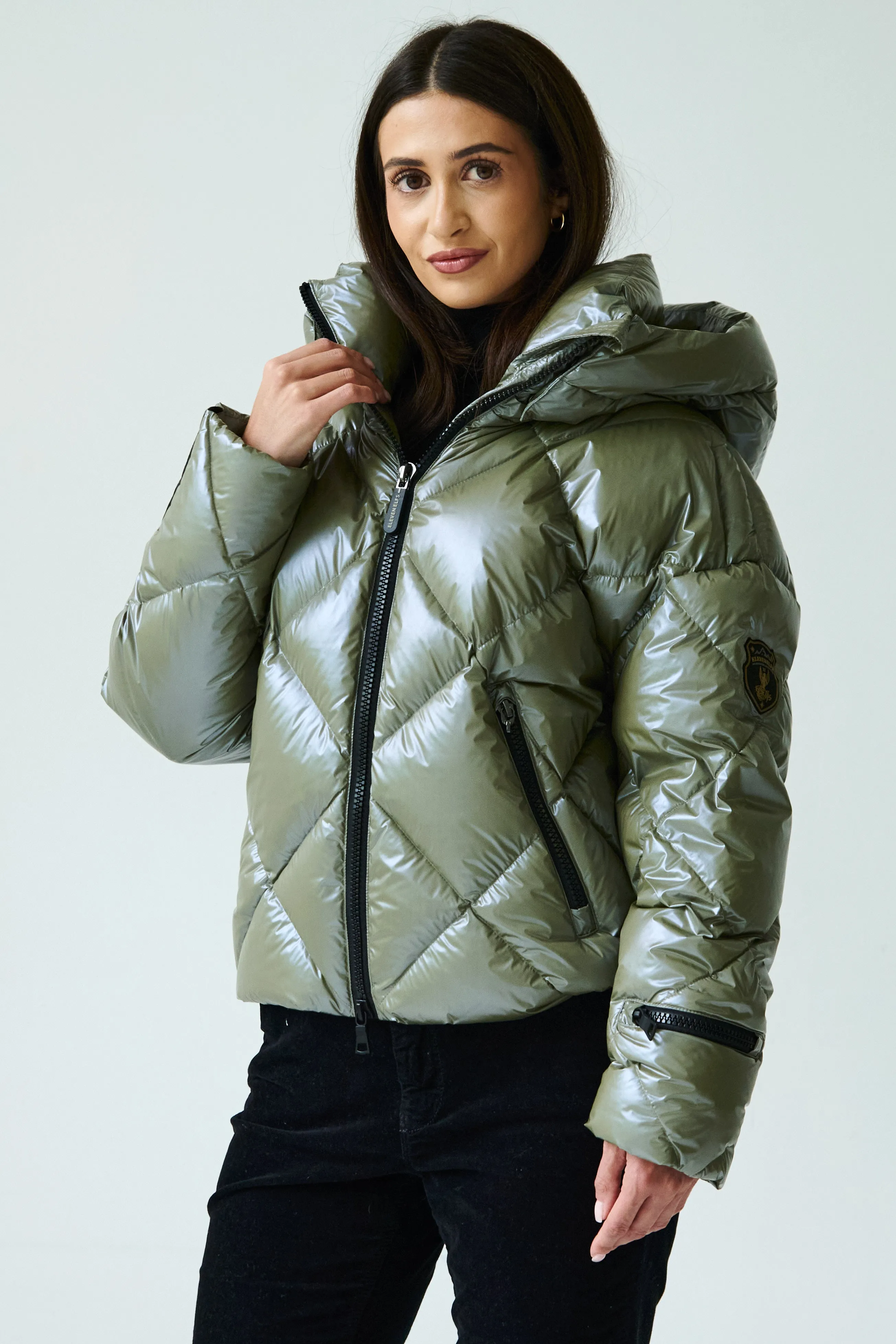 Zoe Down Bomber Jacket | Olive